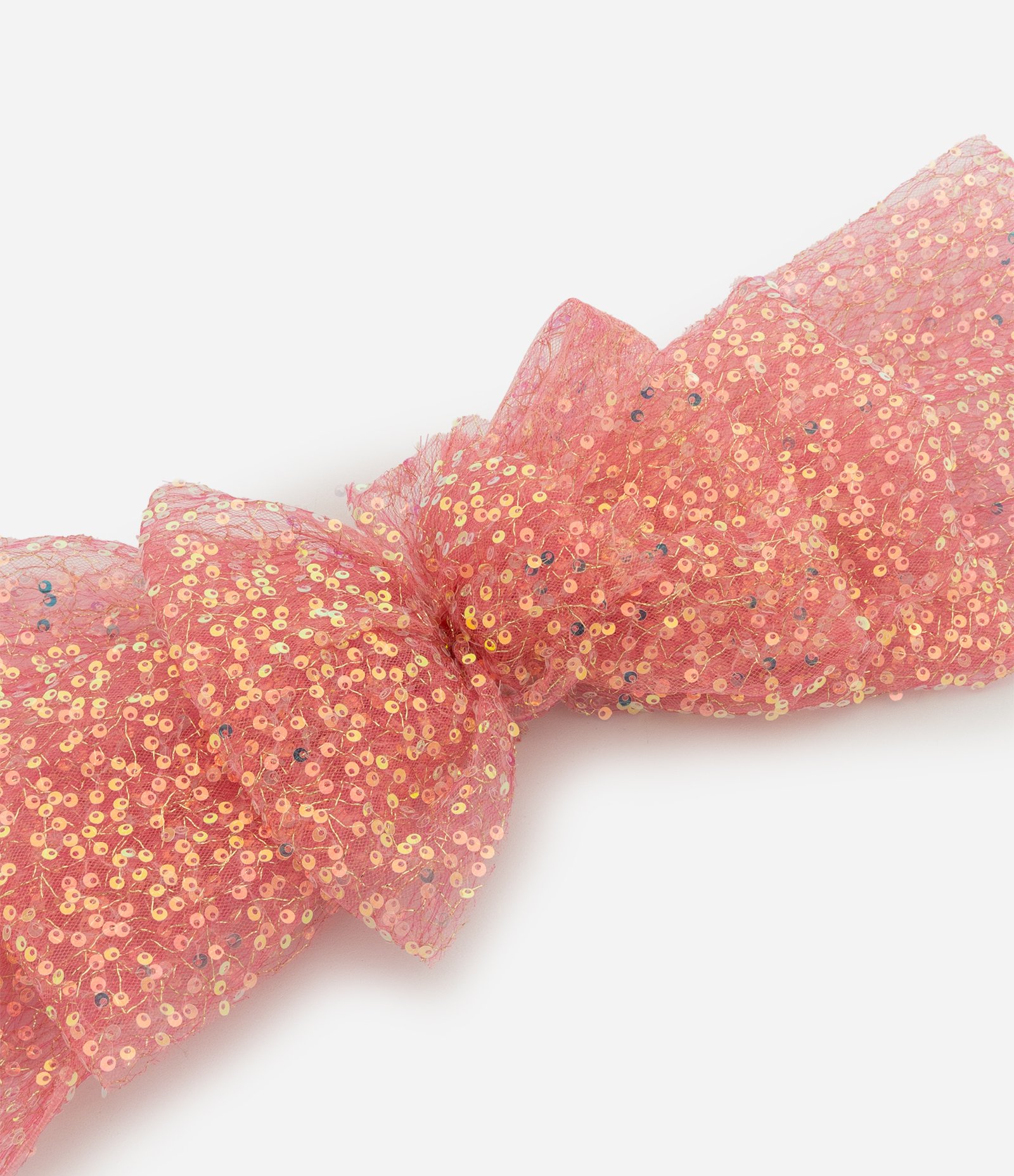 Presilha de Cabelo Maxi Laço com Paetê Vermelho 2