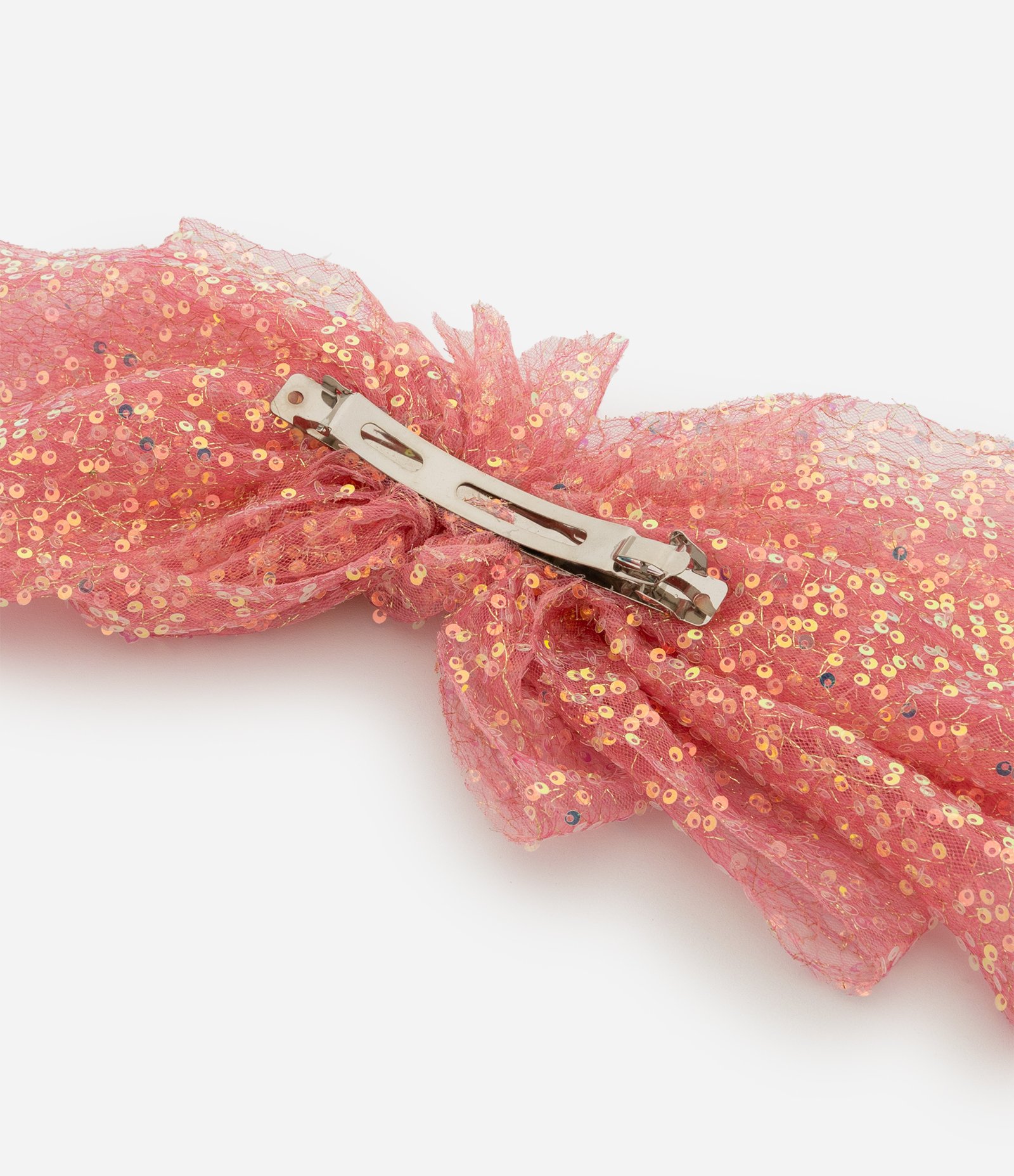 Presilha de Cabelo Maxi Laço com Paetê Vermelho 3