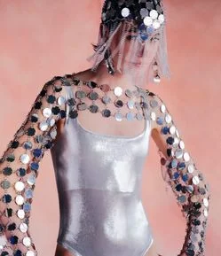 Body Chain em Paetê com Mangas