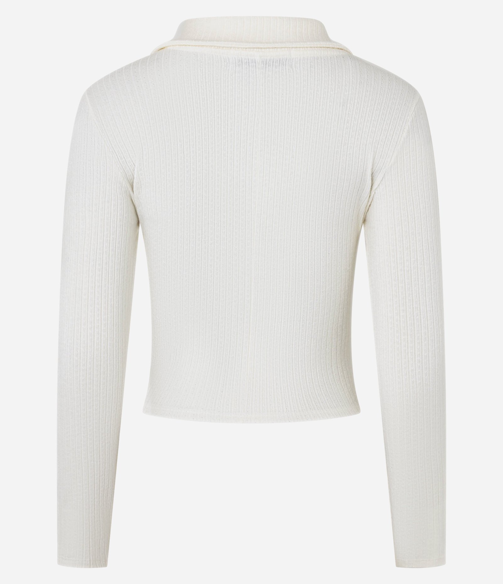 Blusa em Ribana Quentinha com Gola Polo Branco 3