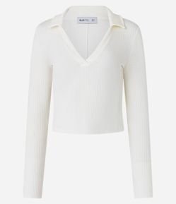 Blusa em Ribana Quentinha com Gola Polo