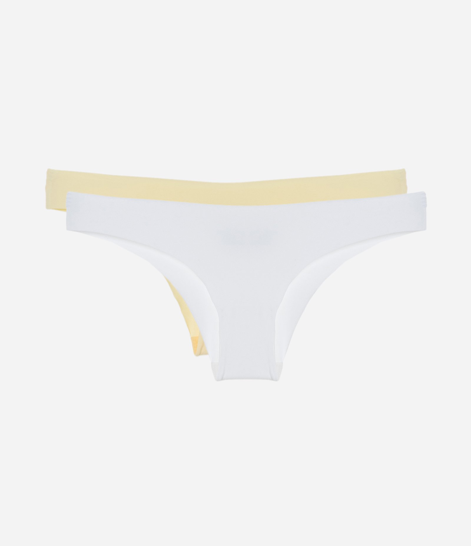 Kit 02 Calcinhas Biquíni em Microfibra com Corte a Fio Trifil Amarelo/Branco 1