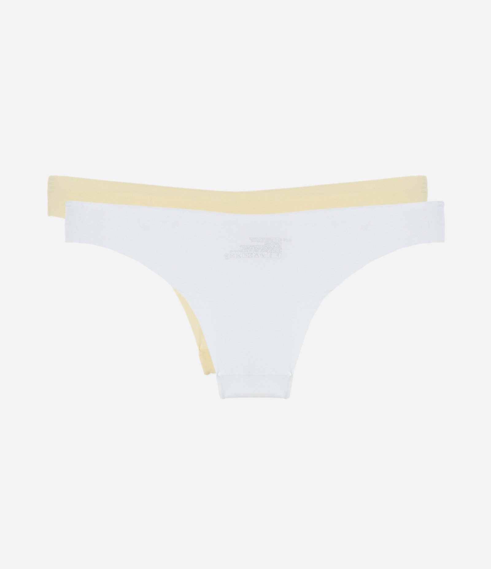 Kit 02 Calcinhas Biquíni em Microfibra com Corte a Fio Trifil Amarelo/Branco 2