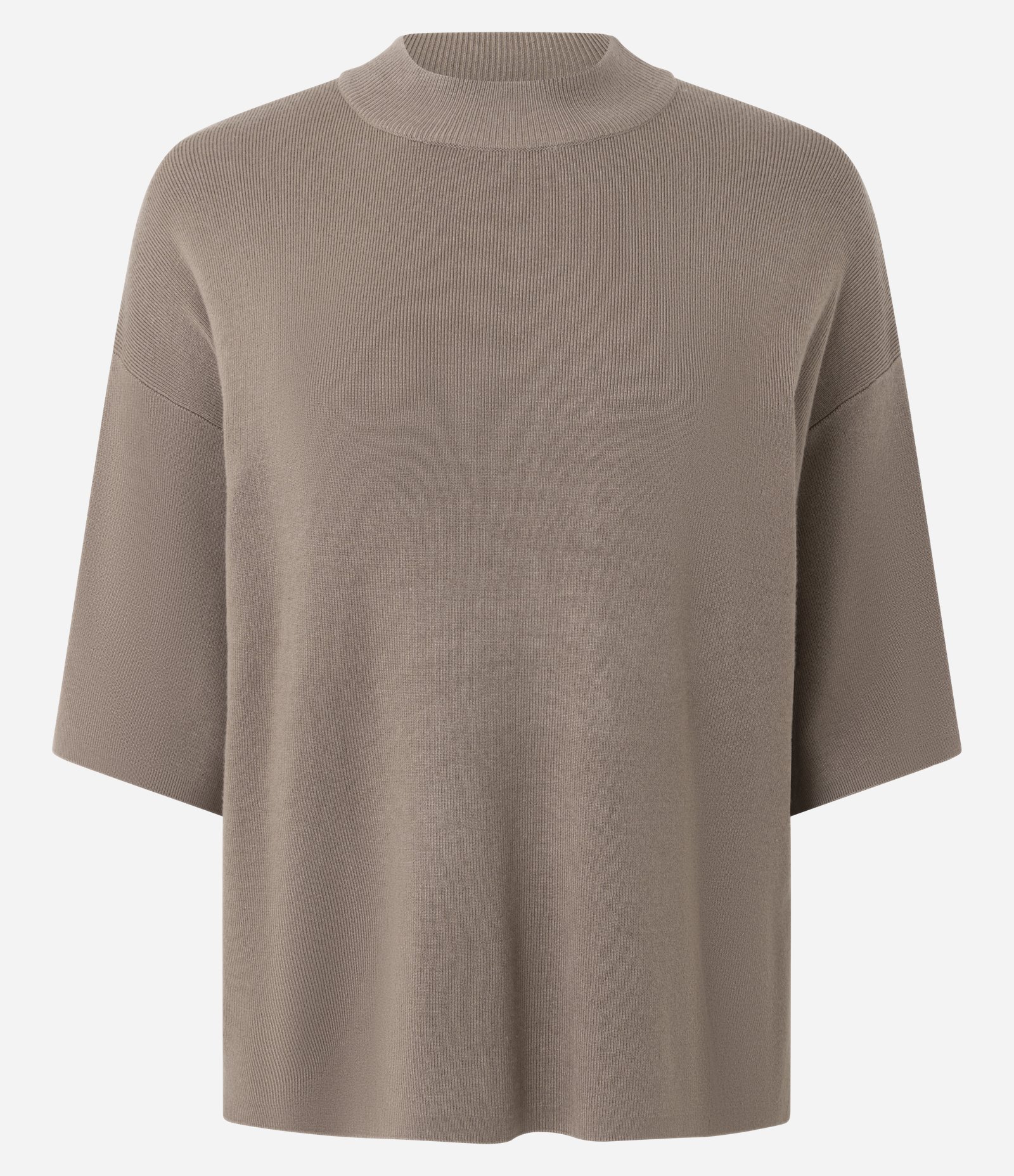 Blusa em Tricô com Cava Deslocada e Manga Ampla Marrom 5