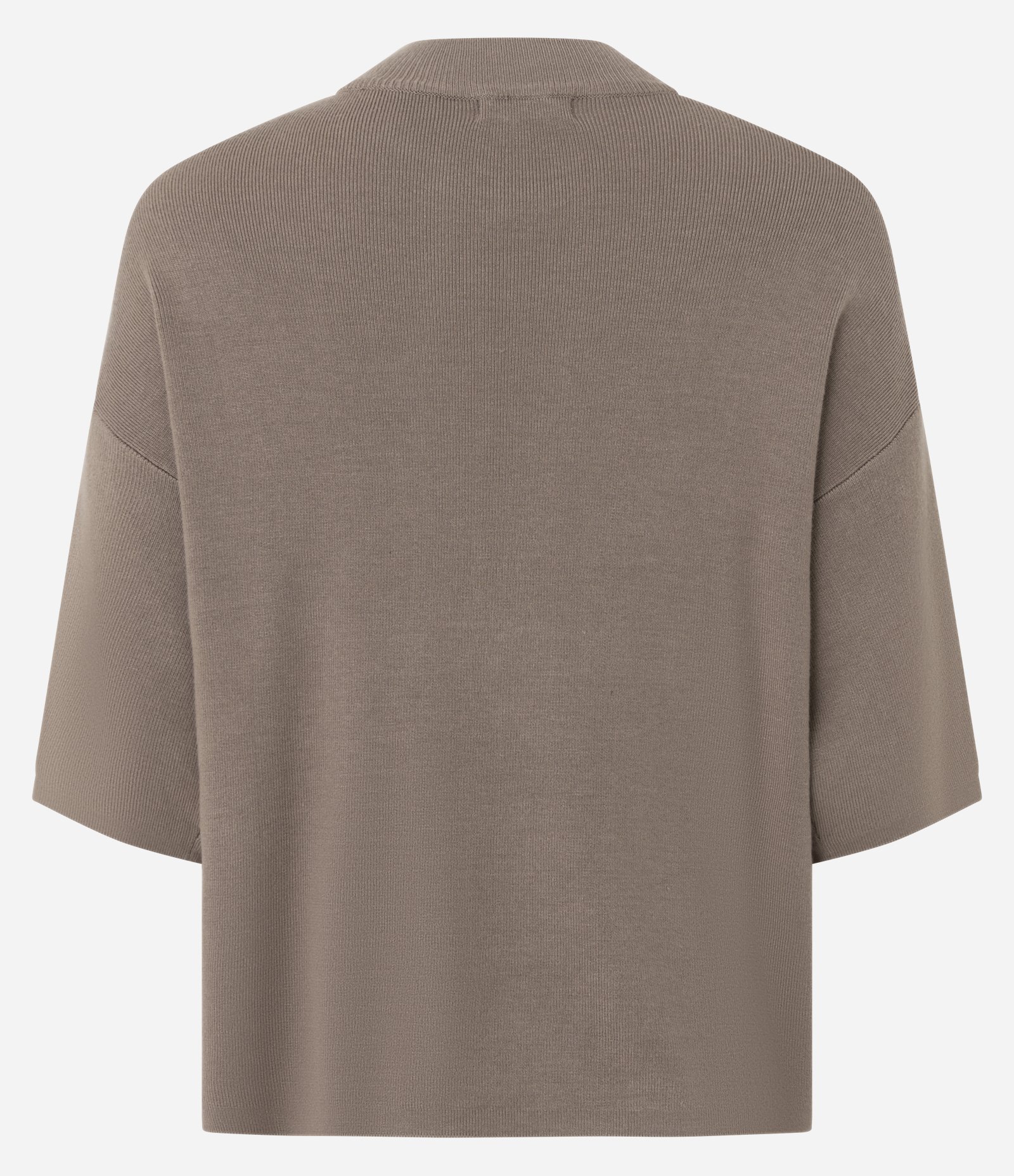 Blusa em Tricô com Cava Deslocada e Manga Ampla Marrom 7