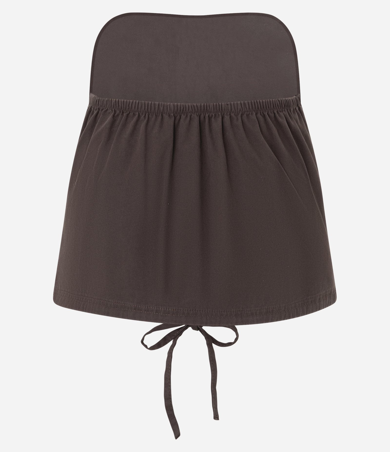 Blusa Top em Sarja sem Manga com Abotoamento Frontal e Bolso Cargo Marrom 5