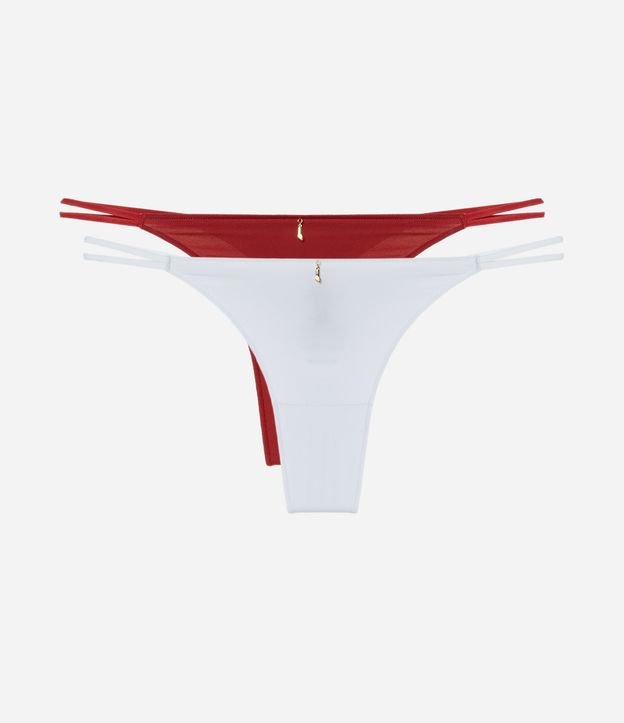 Kit 02 Calcinhas String Fio Duplo em Microfibra com Pingente de Figa