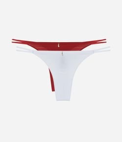 Kit 02 Calcinhas String Fio Duplo em Microfibra com Pingente de Figa