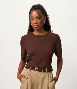 Blusa Manga Curta com Modelagem Regular