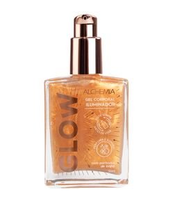 Gel Corporal Iluminador com Partículas de Brilho Glow Gold Alchemia