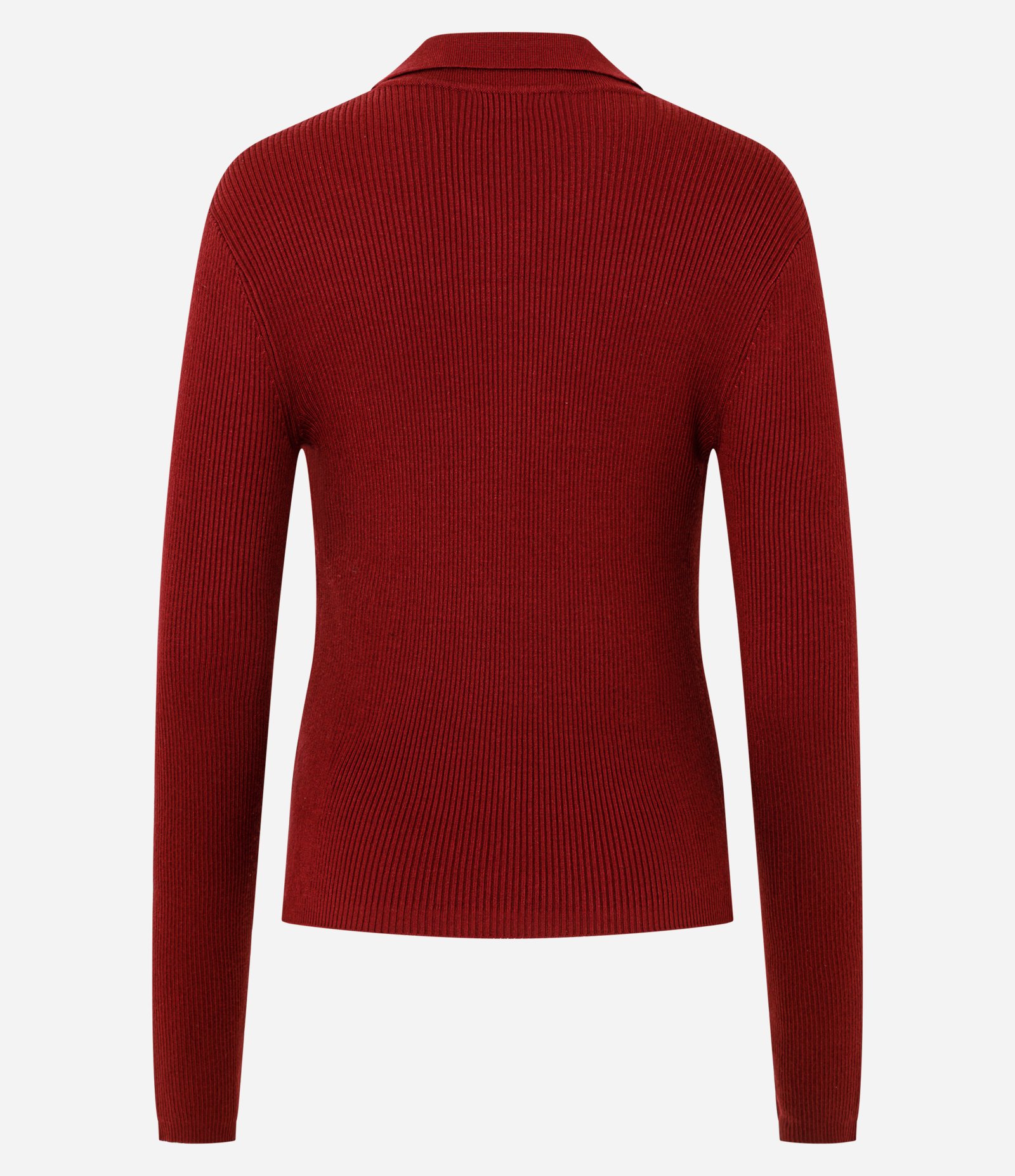 Blusa Regular com Manga Longa e Gola Polo Vermelho 3