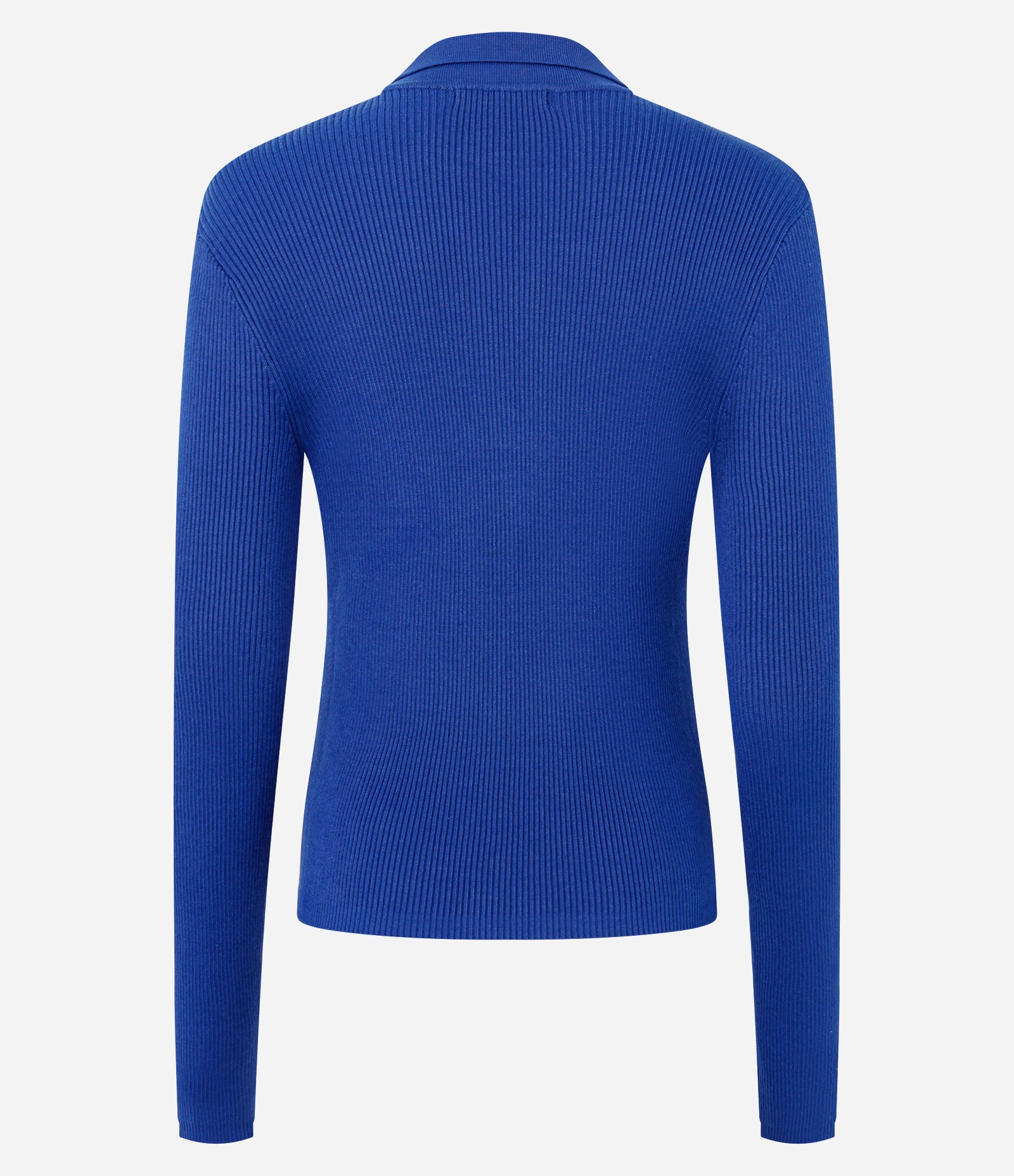 Blusa Regular em Tricô com Gola Polo Azul 8