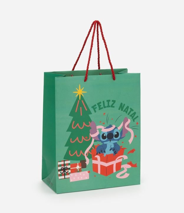 Embalagem de Presente Média com Estampa Stitch Natalina