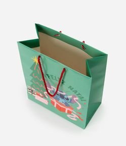 Embalagem de Presente Média com Estampa Stitch Natalina