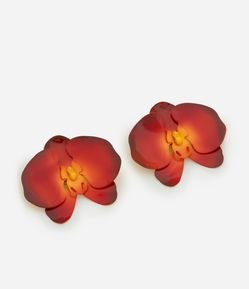 Maxi Brinco com Forma de Orquídea Esmaltada
