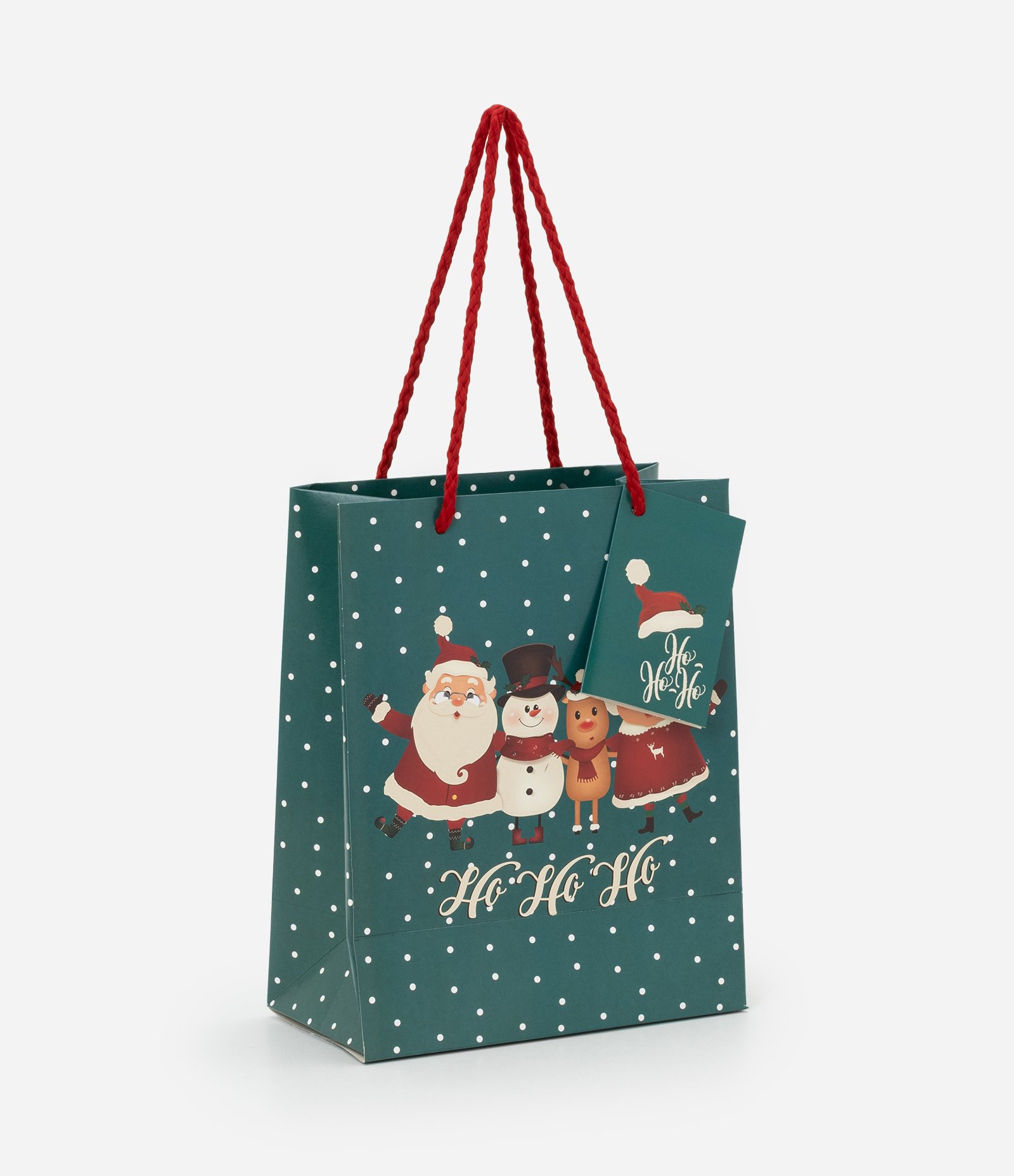 Embalagem de Presente Pequena com Estampa de Natal Verde 1