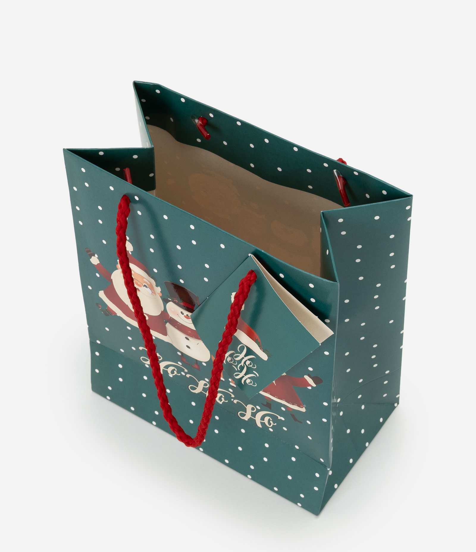 Embalagem de Presente Pequena com Estampa de Natal Verde 3