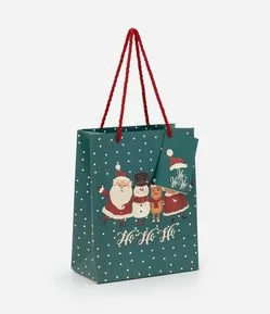 Embalagem de Presente Pequena com Estampa de Natal