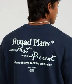 Camiseta Oversized em Algodão com Estampa Frente e Costas Broad Plans