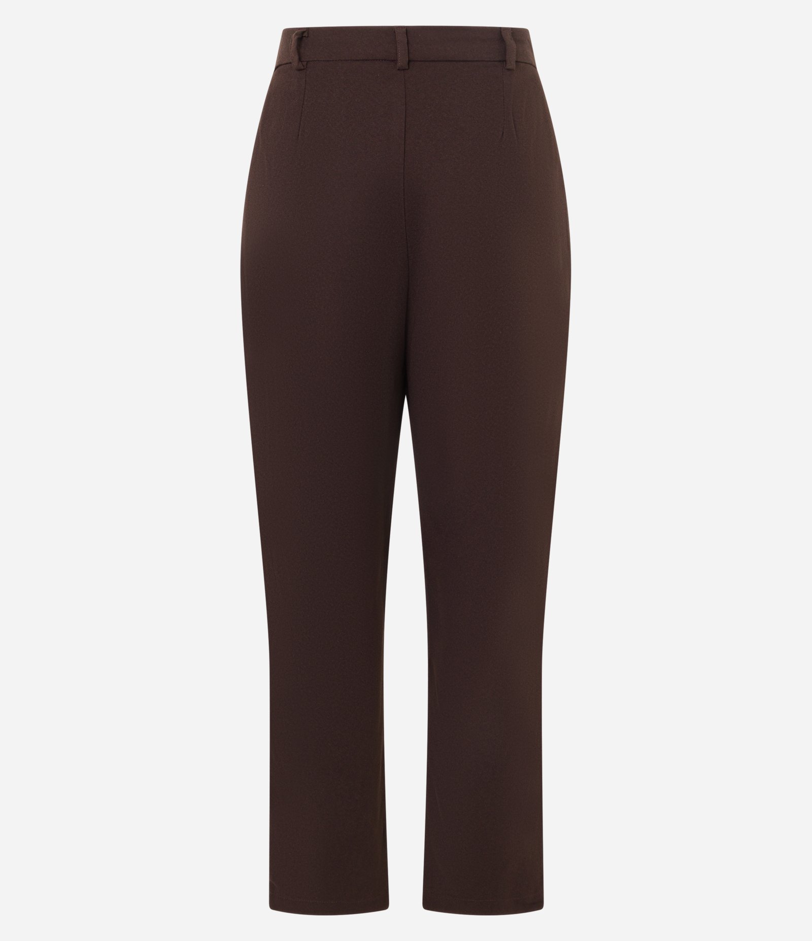 Calça Cenoura Acetinada com Prega na Barra Marrom 6