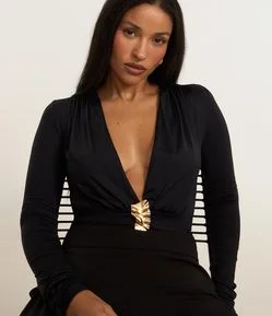 Body em Poliamida com Aviamento no Busto