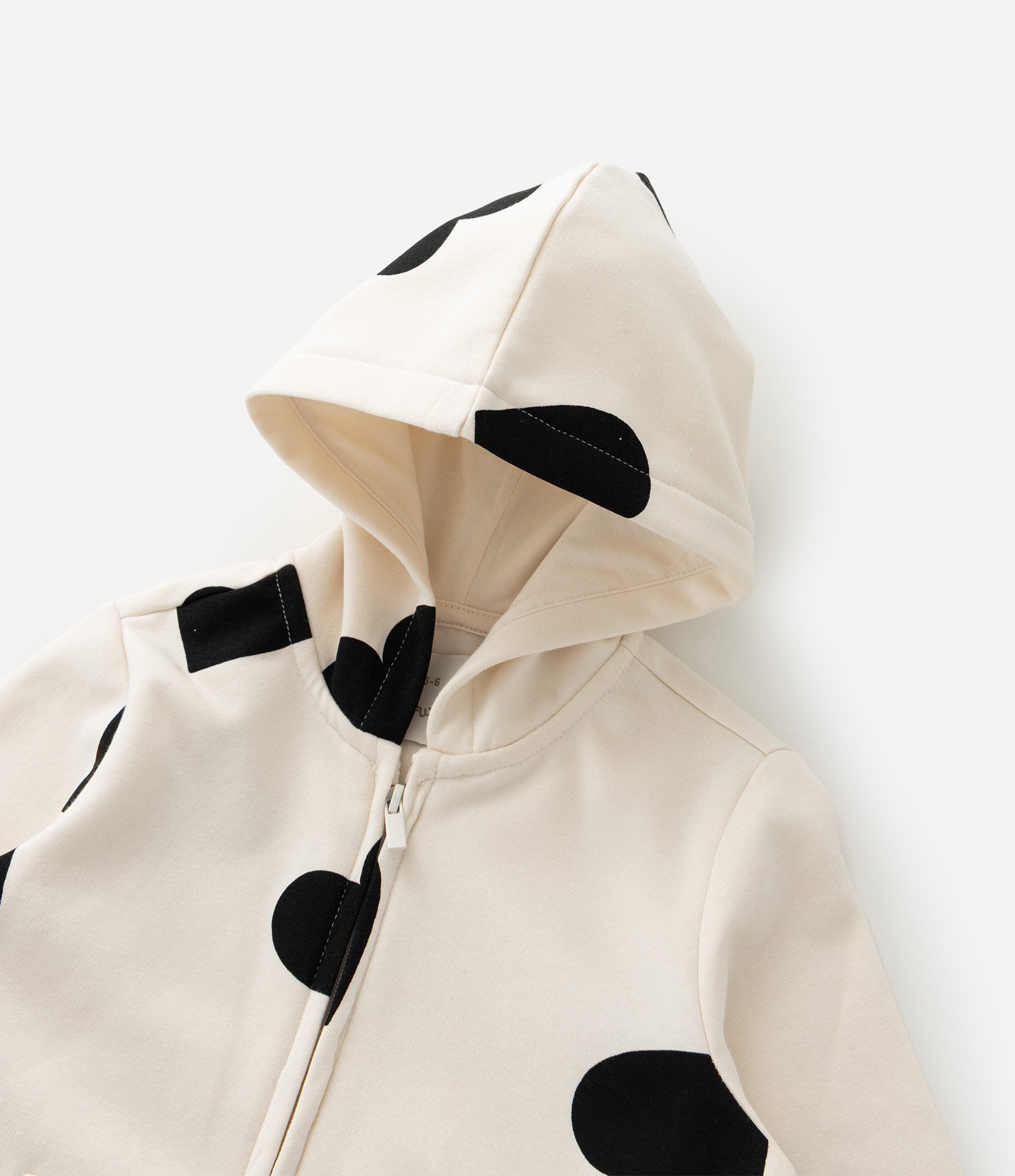 Jaqueta Infantil em Moletom com Capuz e Estampa Corações - Tam 5 A 16 Anos Bege Claro 5