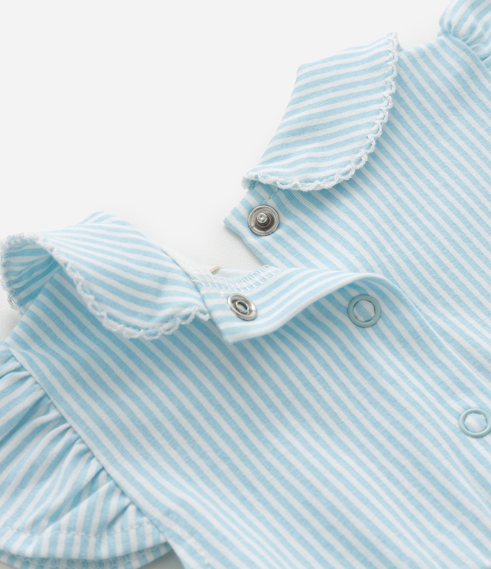 Body Infantil com Estampa de Listras e Bordado de Urso - Tam 0 a 18 Meses Azul 6