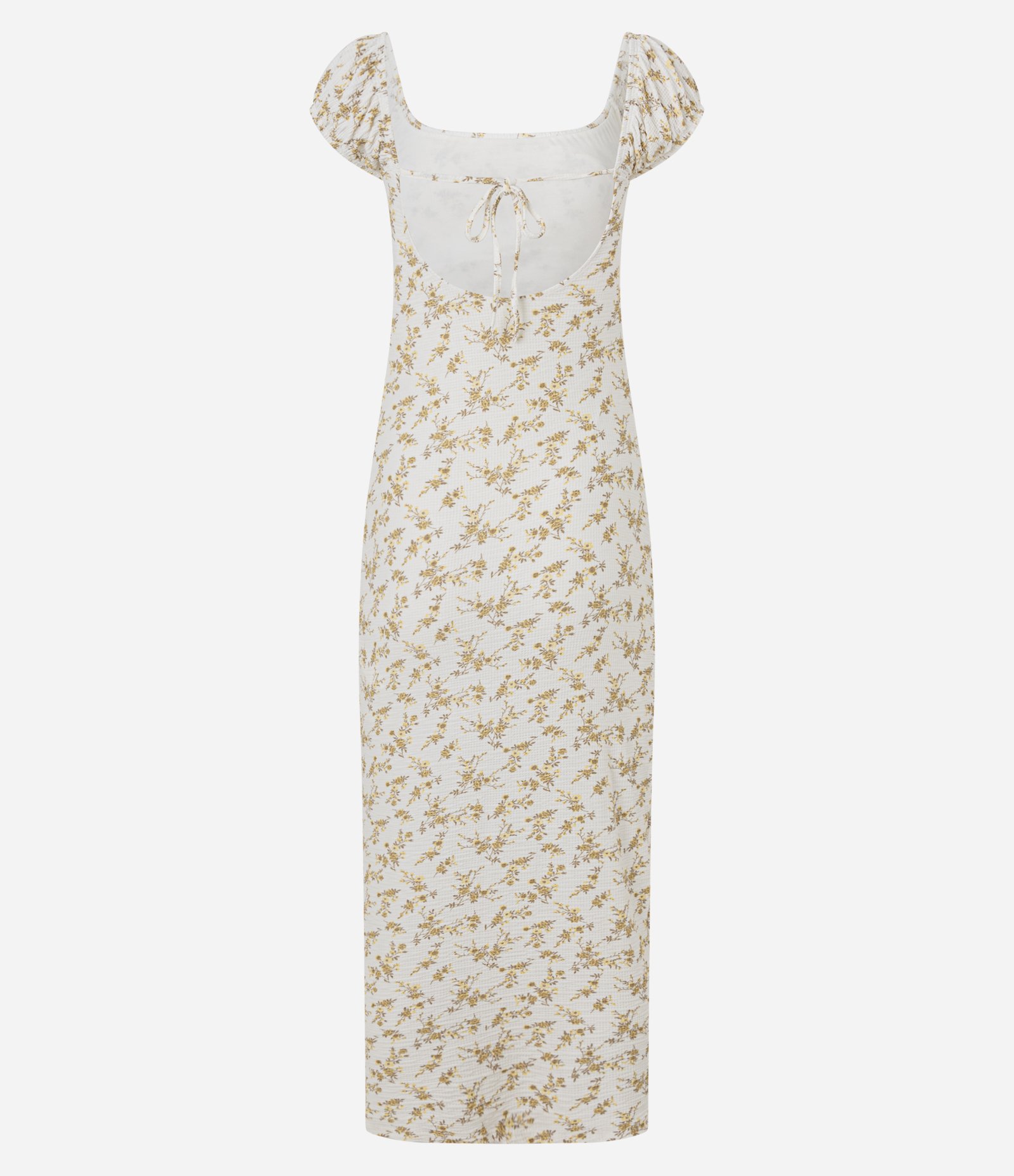 Vestido Midi em Viscose Texturizada e Estampada Liberty Off White 8