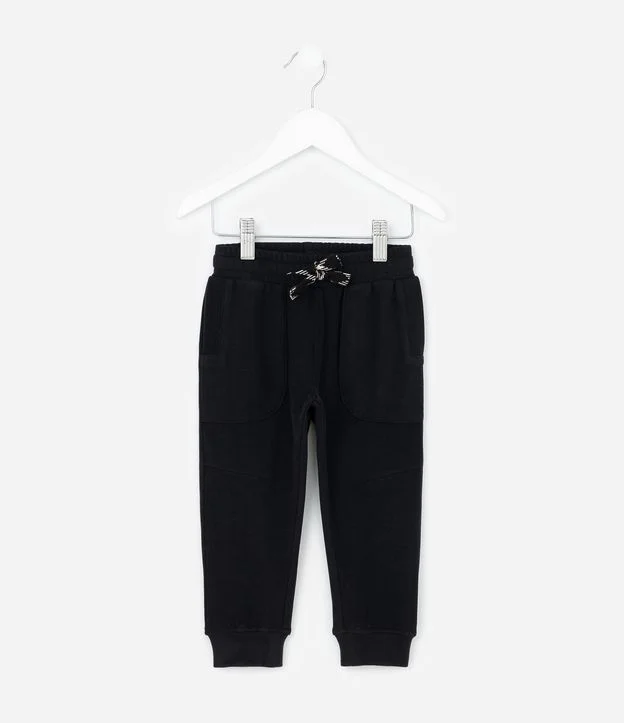 Calça Infantil em Felpa Liso com Cordão Ajustável - Tam 1 A 6 Anos