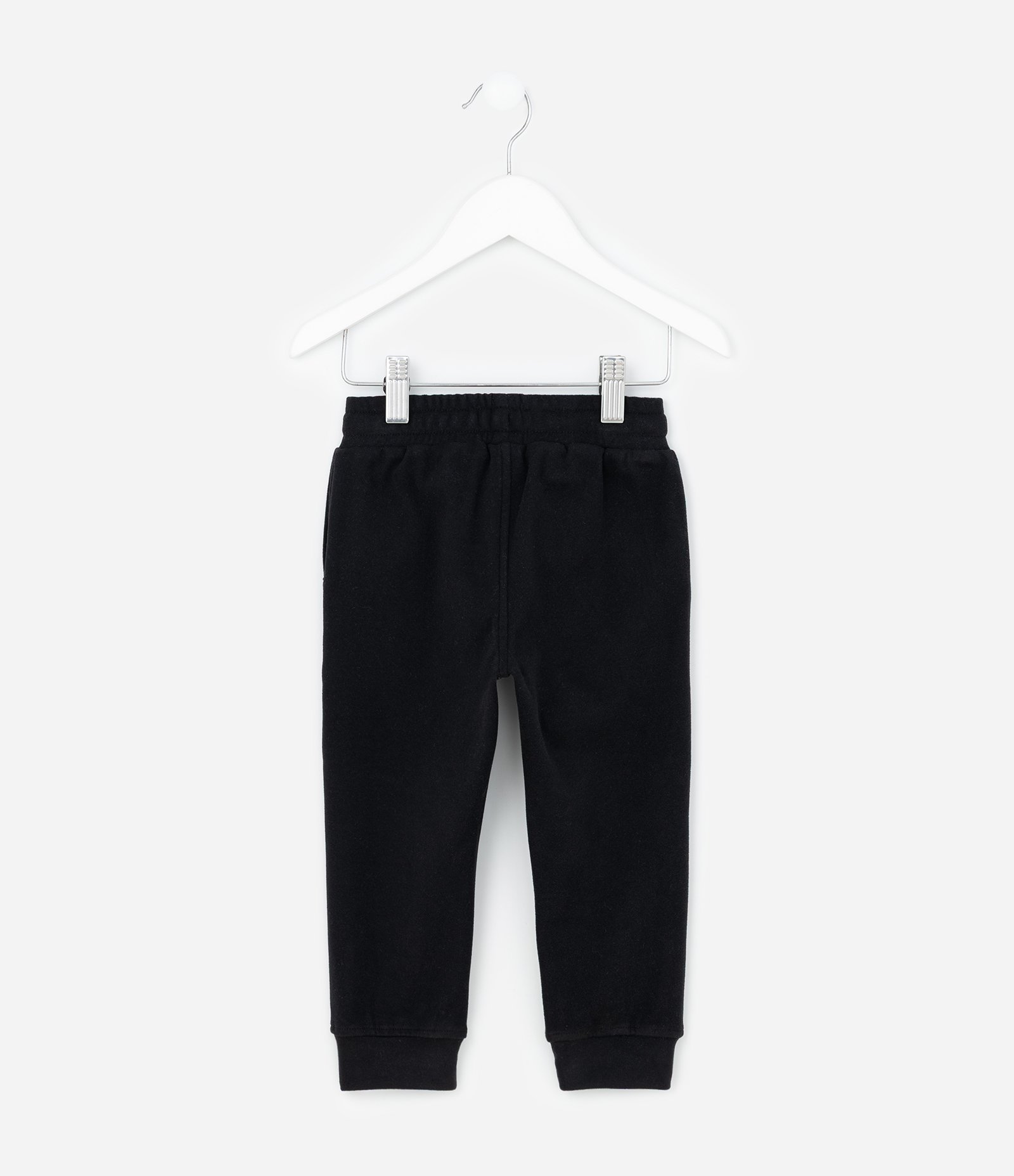 Calça Infantil em Felpa Liso com Cordão Ajustável - Tam 1 A 6 Anos Preto 2