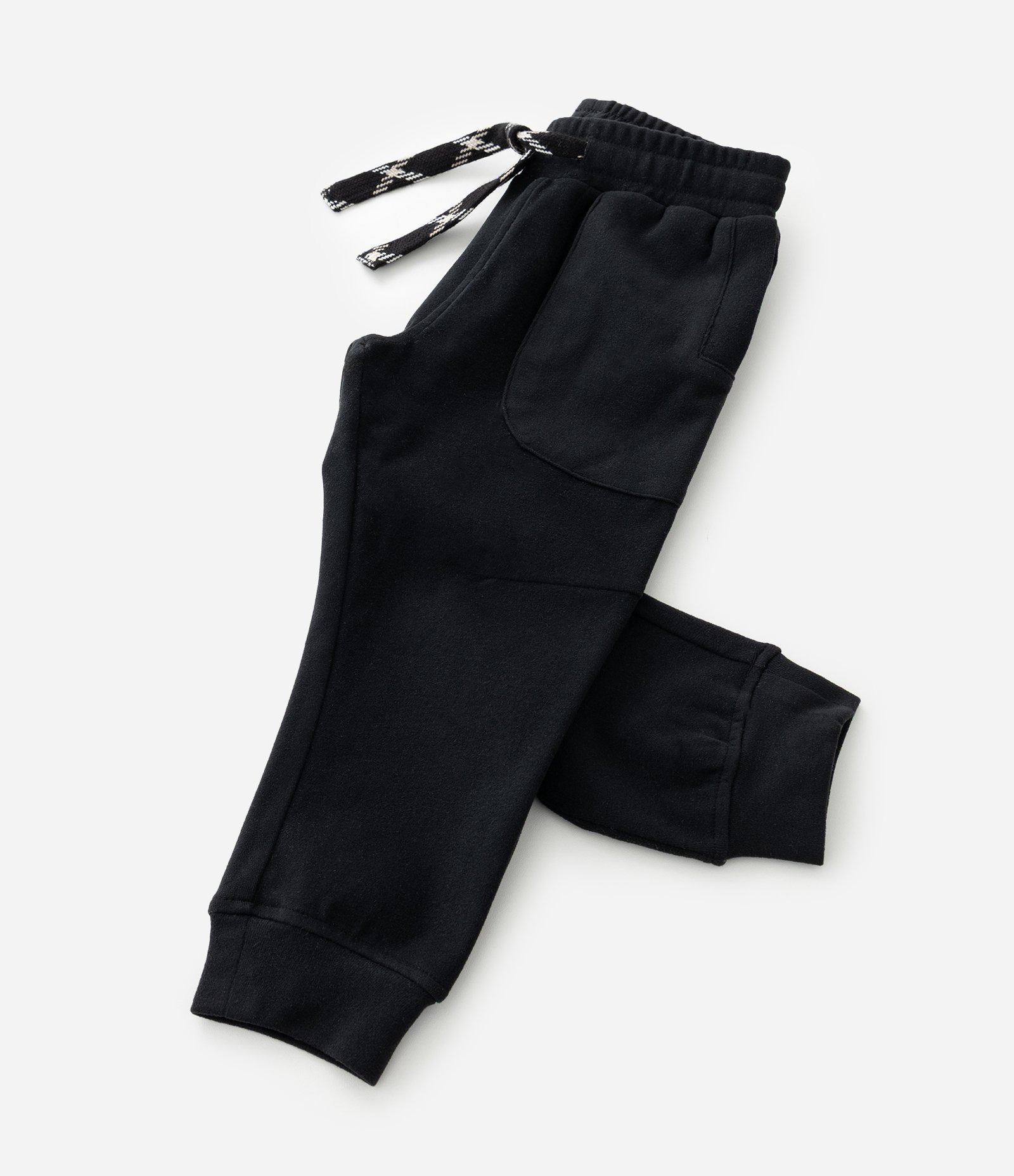 Calça Infantil em Felpa Liso com Cordão Ajustável - Tam 1 A 6 Anos Preto 6