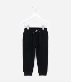 Calça Infantil em Felpa Liso com Cordão Ajustável - Tam 1 A 6 Anos