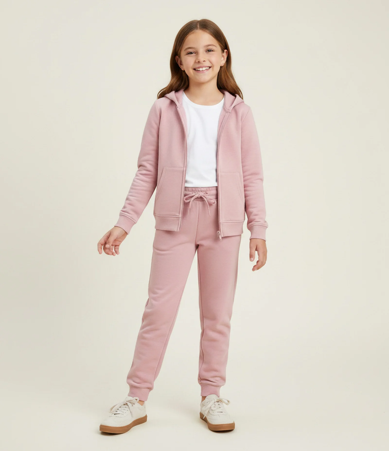 Calça Jogger Infantil em Moletom Quentinho - Tam 5 a 14 Anos Rosa 1