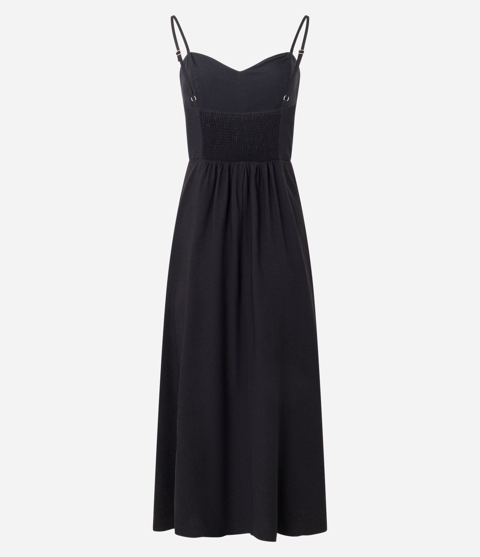 Vestido Evasê Midi Alfaiatado em Viscose com Busto Recortado Preto 6