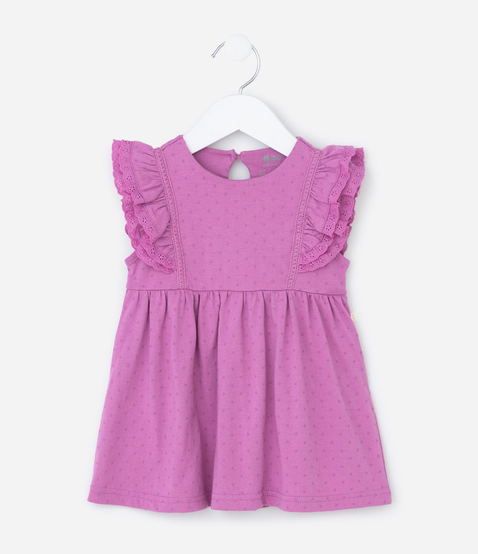 Vestido Infantil com Babados e Calcinha – Tam 0 a 18 Meses Roxo 3