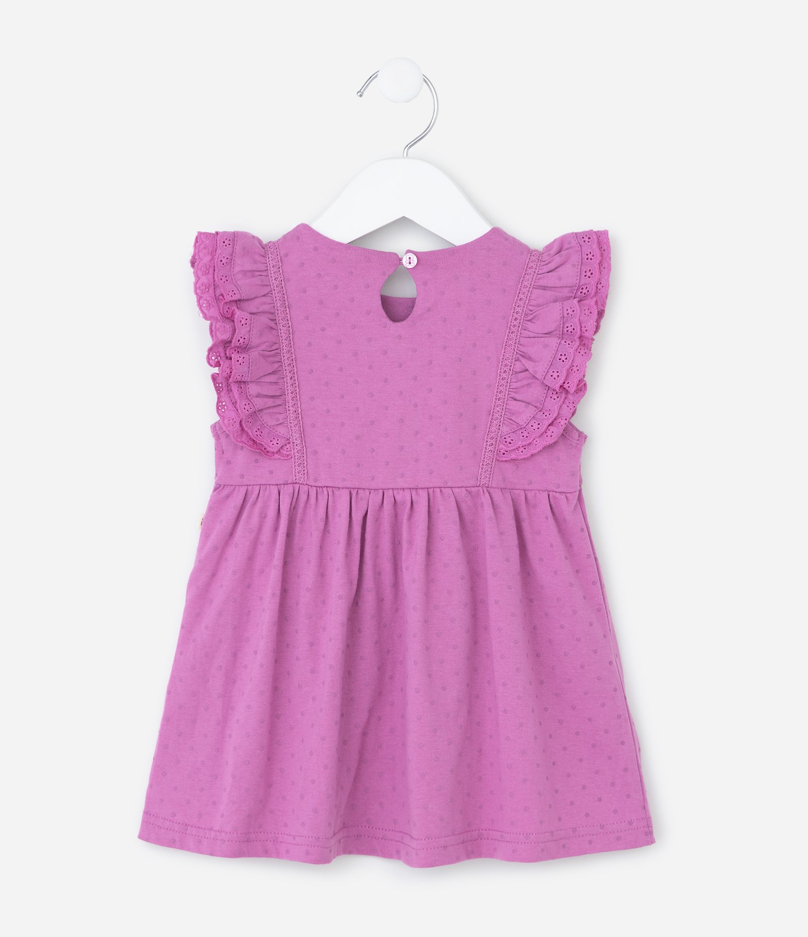 Vestido Infantil com Babados e Calcinha – Tam 0 a 18 Meses Roxo 4