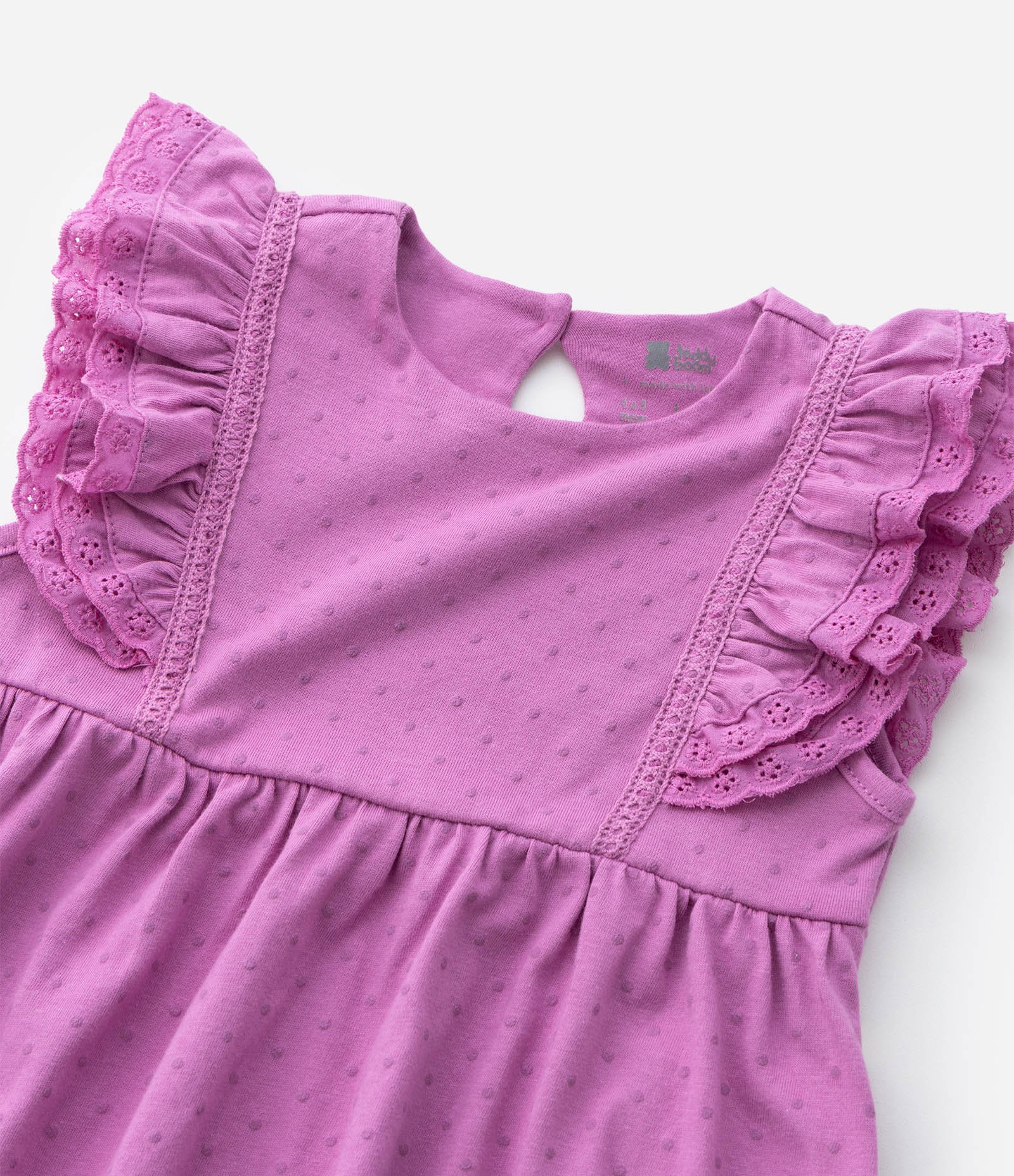 Vestido Infantil com Babados e Calcinha – Tam 0 a 18 Meses Roxo 7