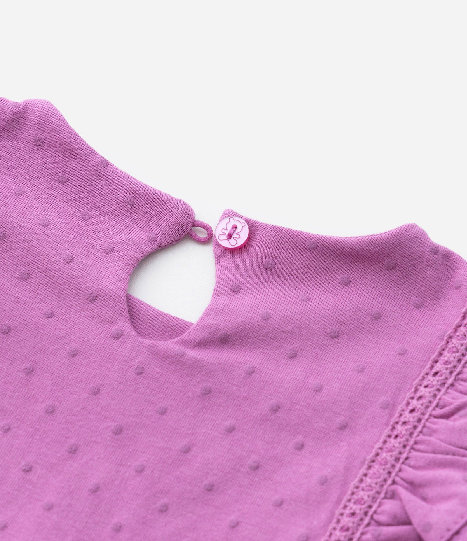 Vestido Infantil com Babados e Calcinha – Tam 0 a 18 Meses Roxo 8