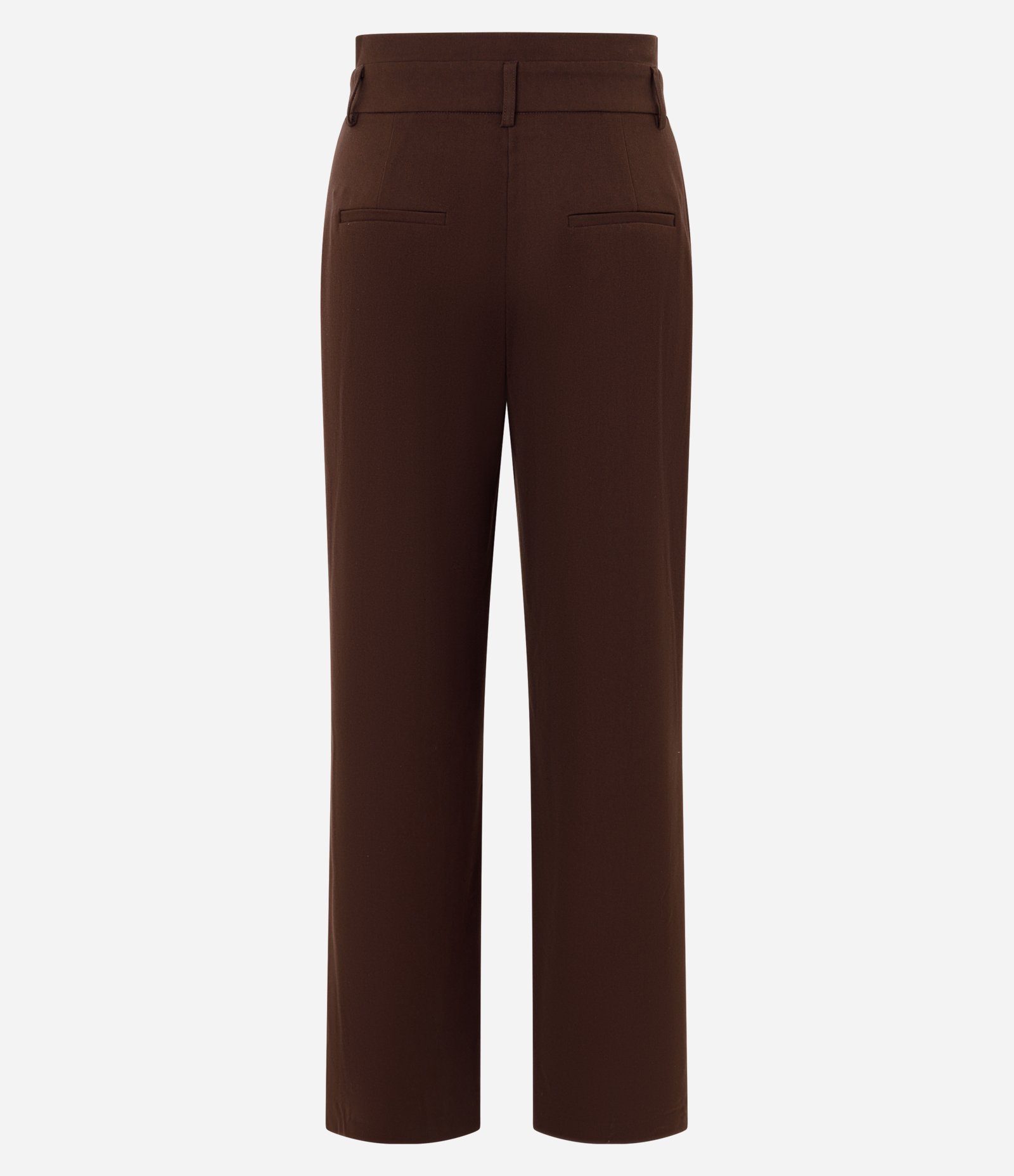 Calça Wide Leg Alfaiatada com Cinto em PU Marrom 6