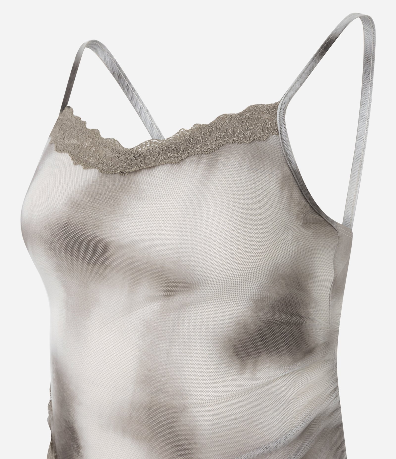 Vestido New Midi em Tule Transpassado com Estampa Xadrez Cinza 6