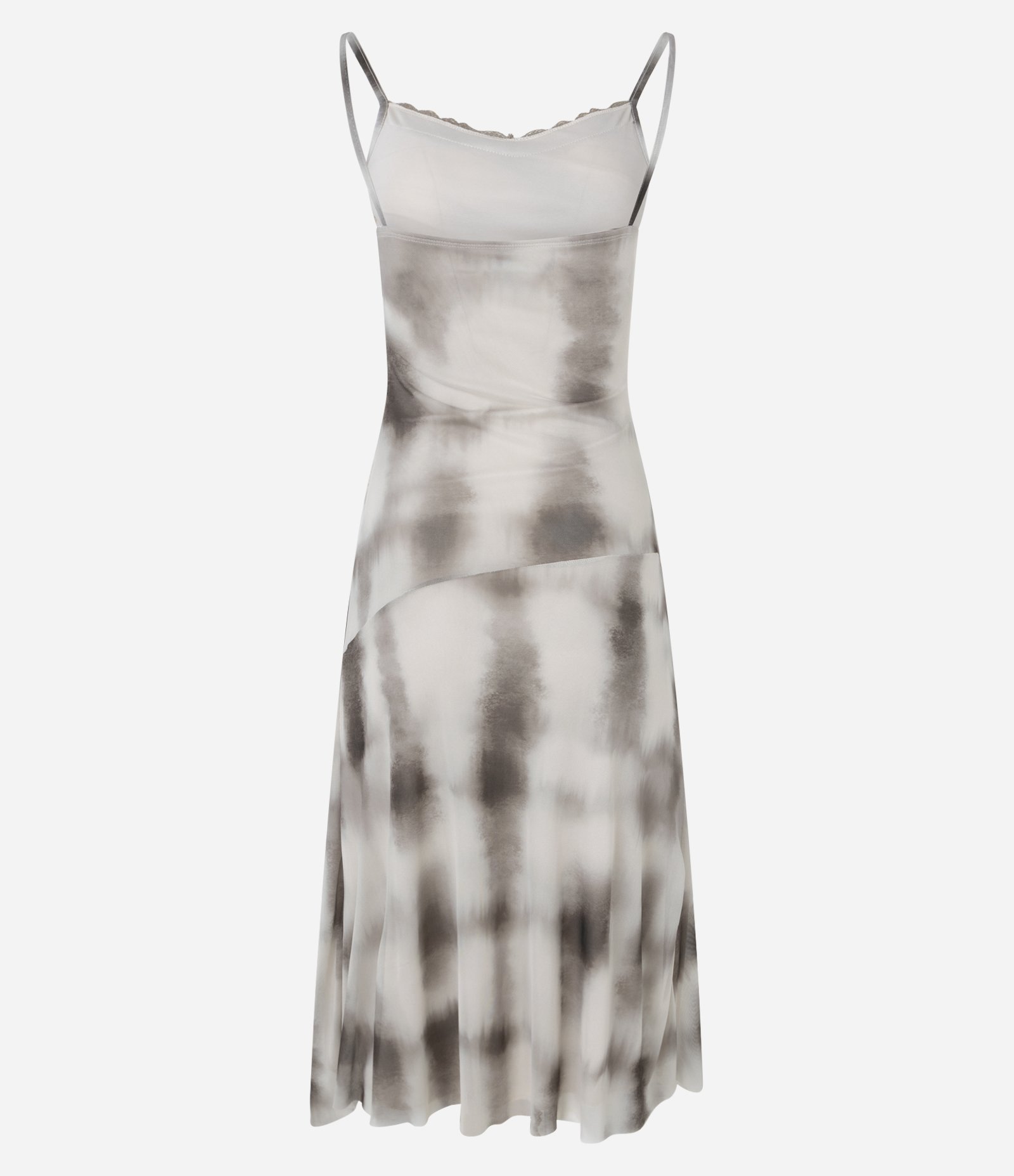 Vestido New Midi em Tule Transpassado com Estampa Xadrez Cinza 7