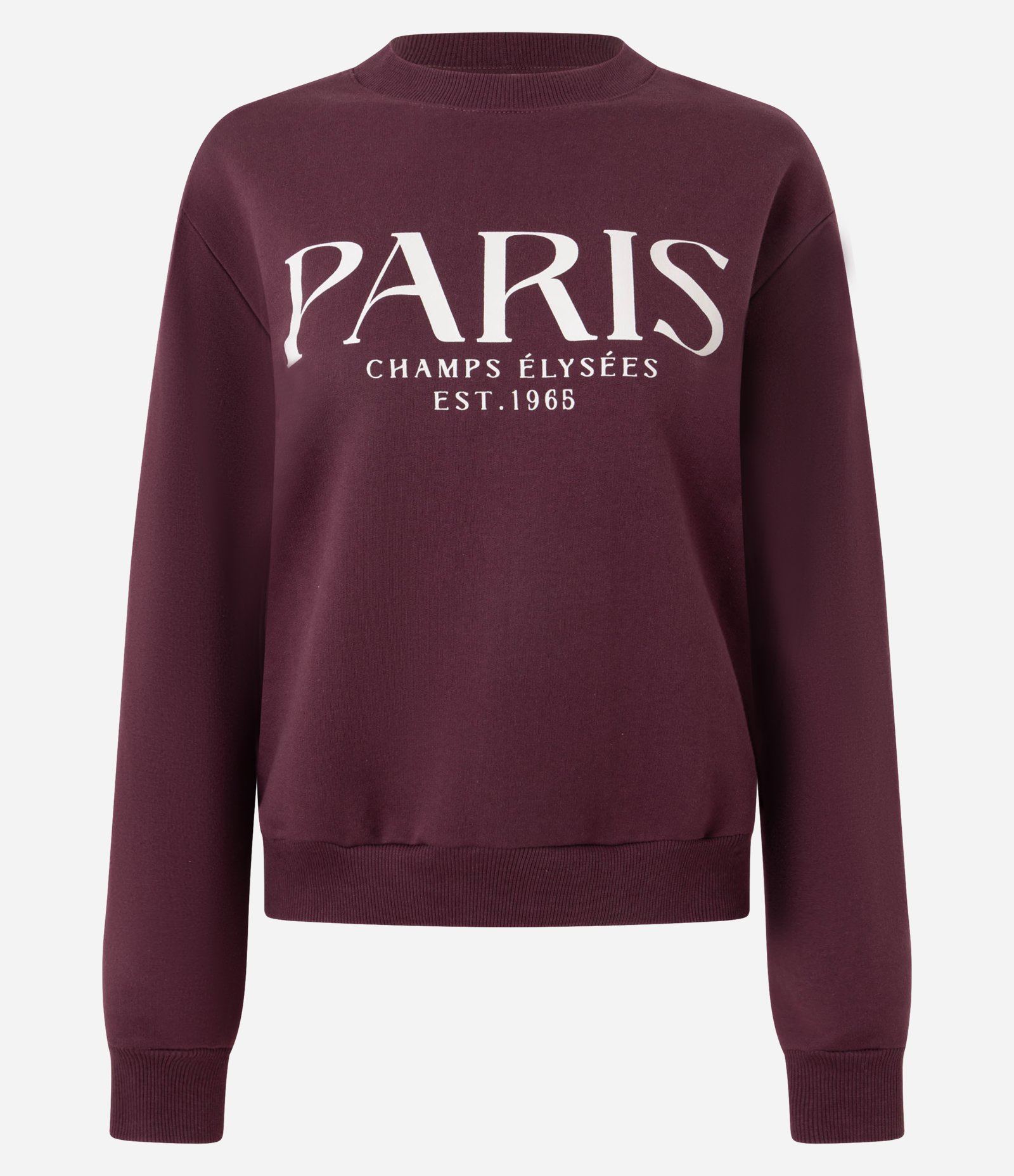 Casaco de Moletom com Lettering Paris Champs Élysées Vinho 5