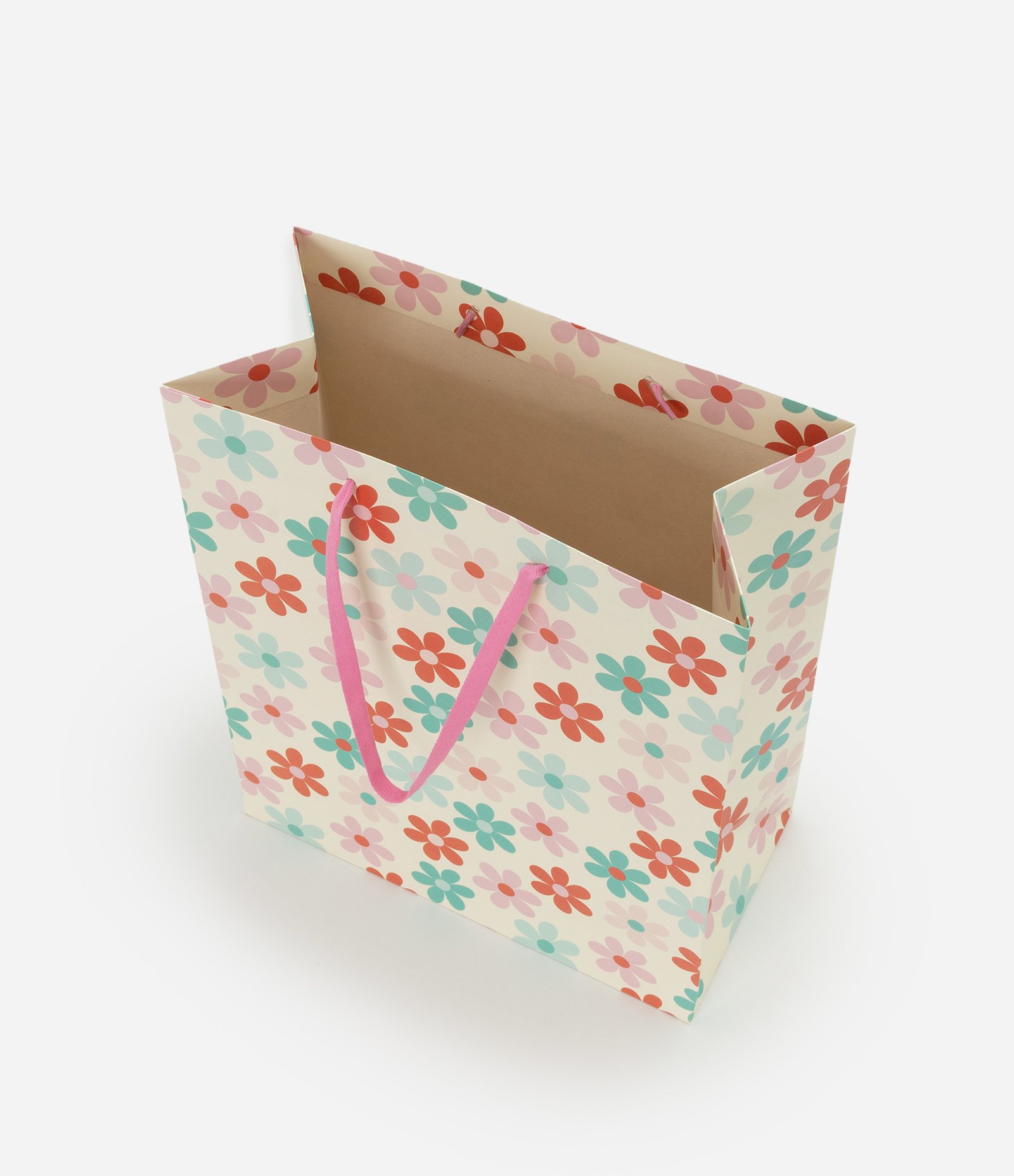 Embalagem de Presente Média com Estampa de Flores Multicores 3