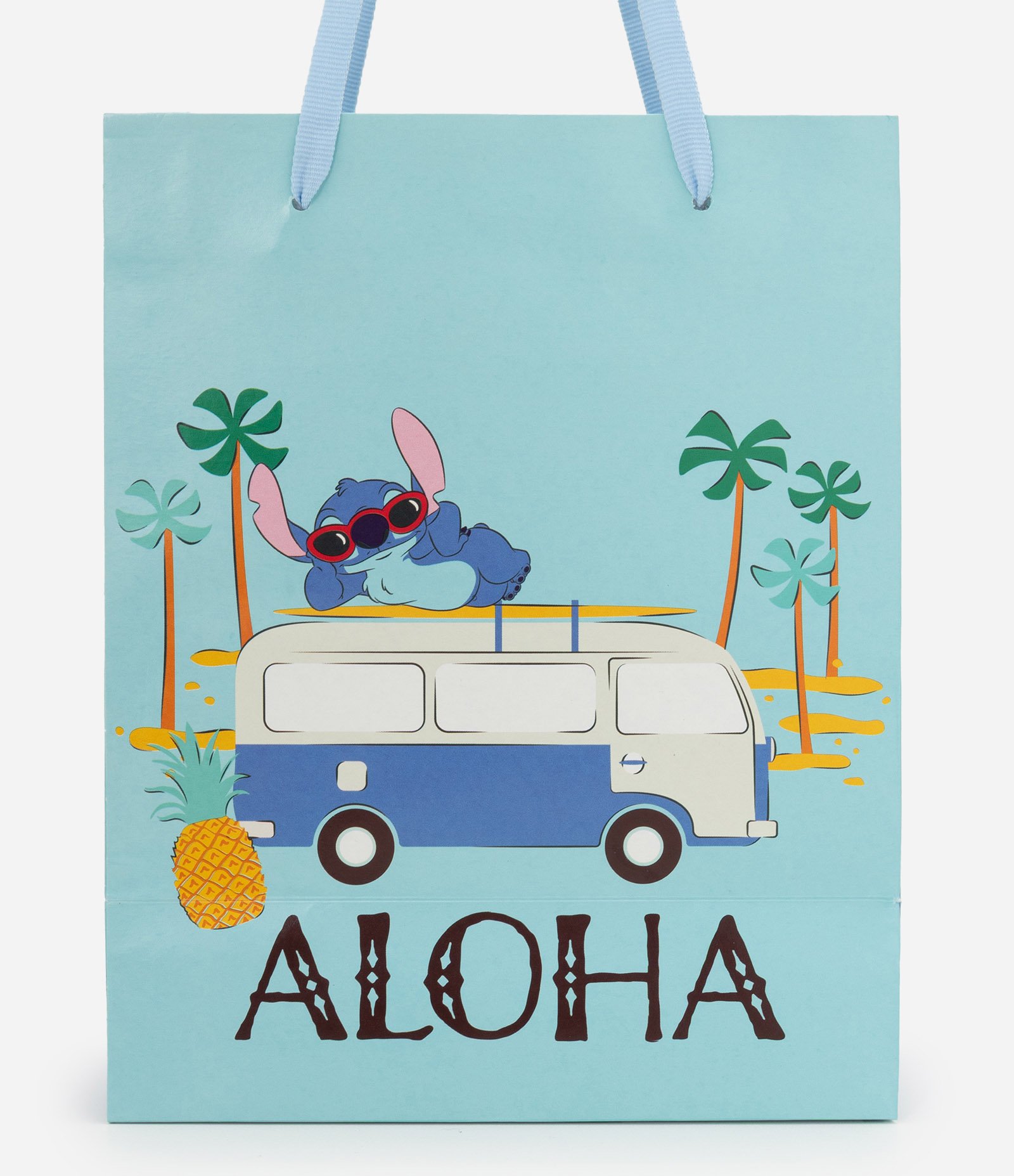 Embalagem de Presente Pequena com Estampa do Stitch Aloha Azul 3