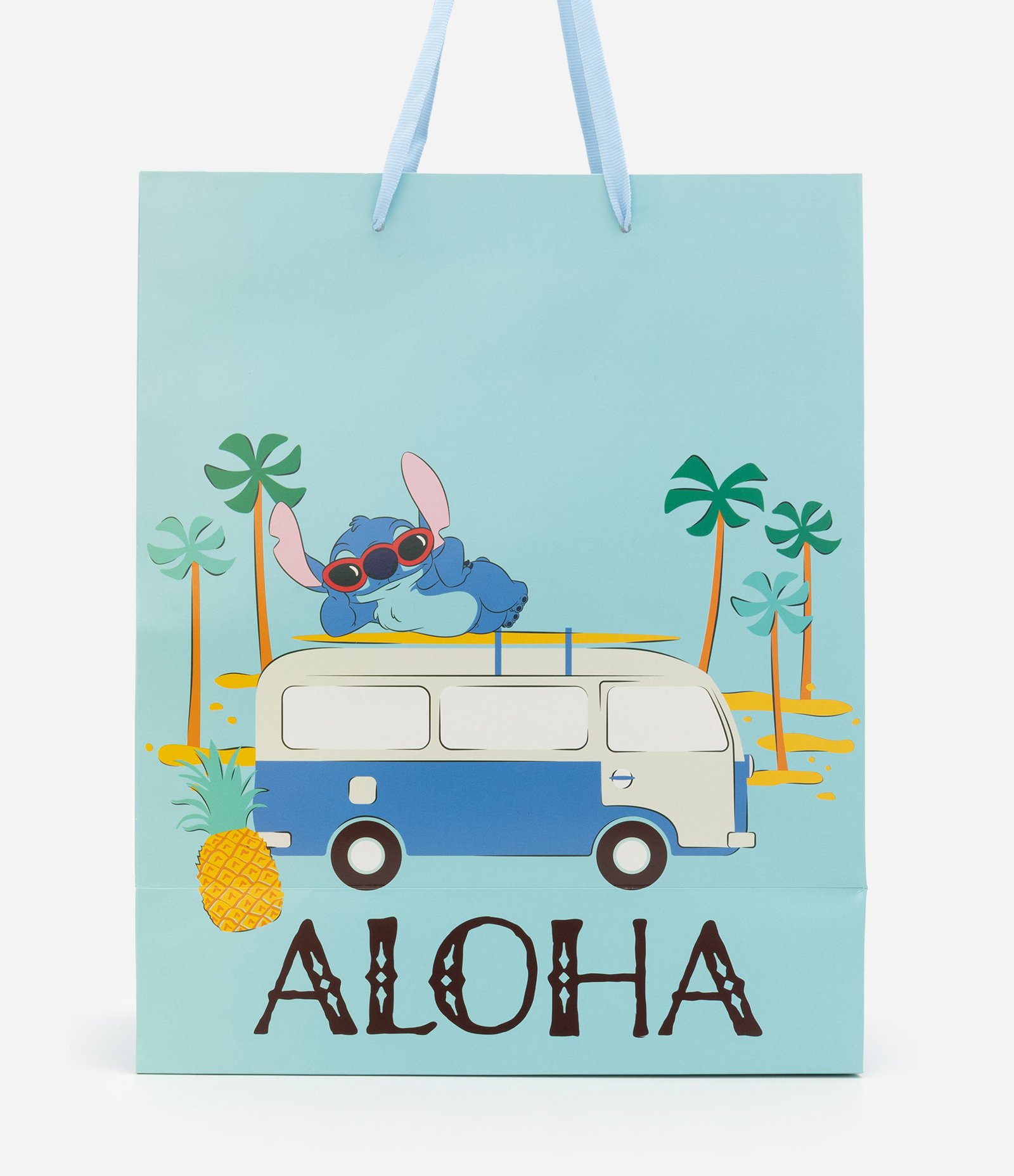 Embalagem de Presente Média com Estampa Stitch Aloha Azul 2