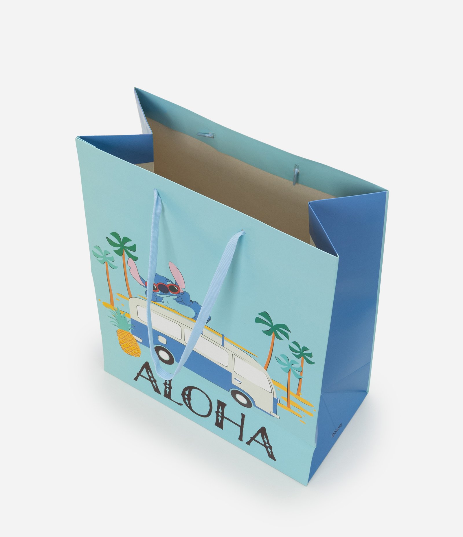 Embalagem de Presente Média com Estampa Stitch Aloha Azul 3