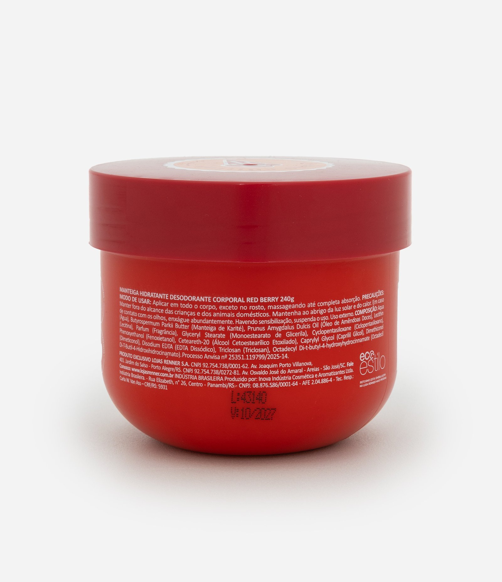 Manteiga Hidratante Corporal Red Berry Gelato 240ml 240g 2