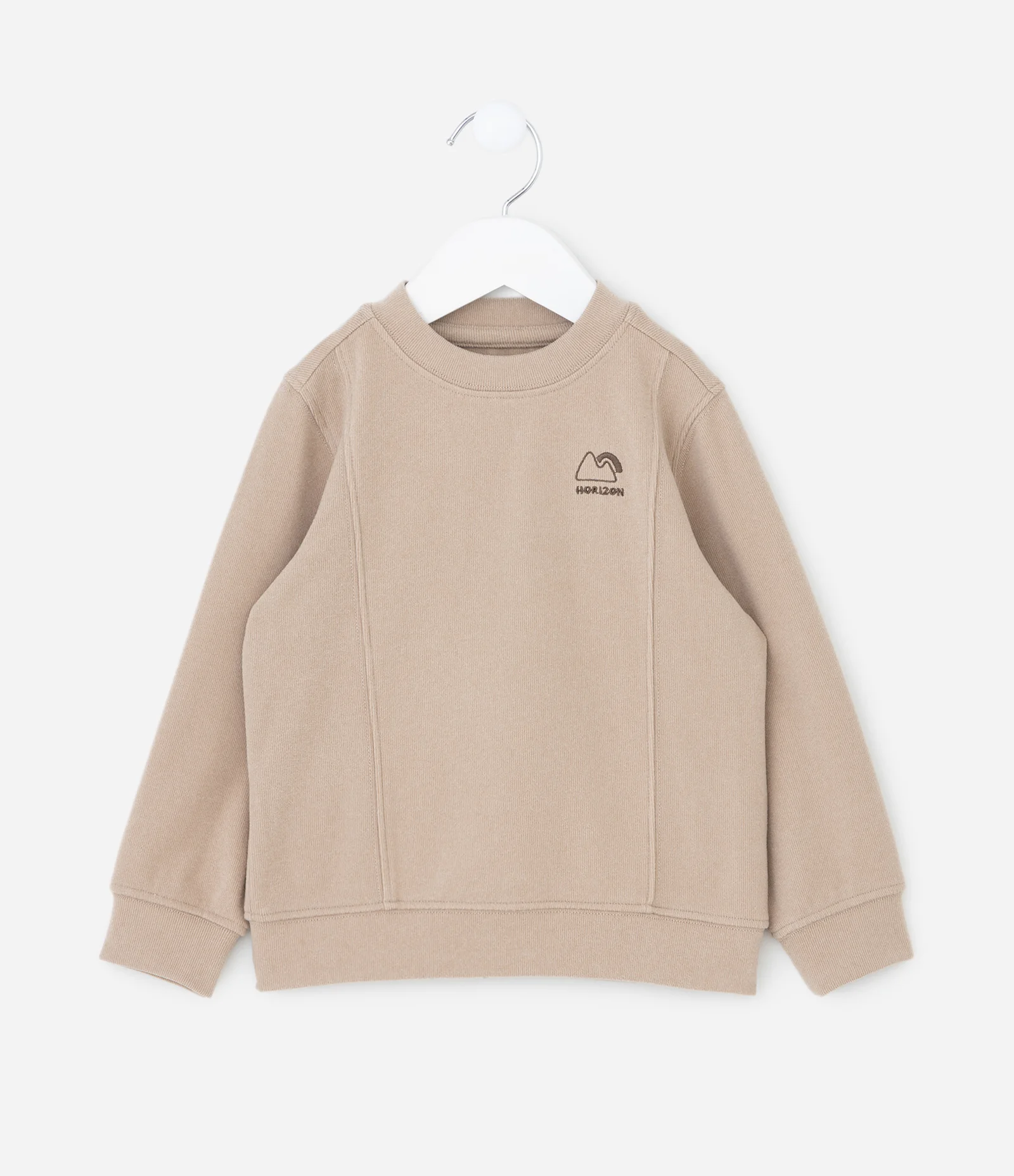 Casaco Infantil em Fleece Canelado com Recortes e Bordado – Tam 1 a 5/6 Anos Bege 1