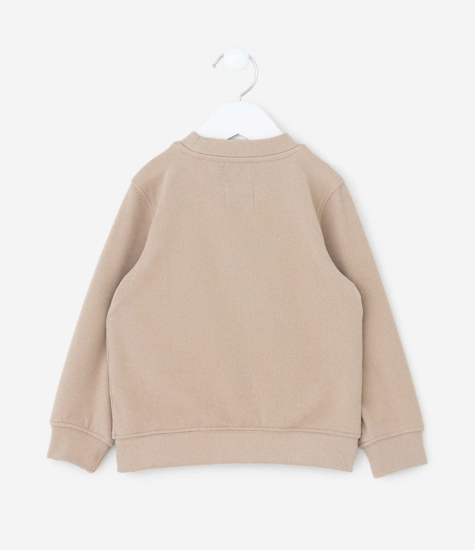 Casaco Infantil em Fleece Canelado com Recortes e Bordado – Tam 1 a 5/6 Anos Bege 2
