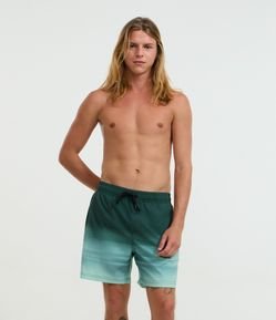 Bermuda de Banho em Microfibra com Estampa Degrade